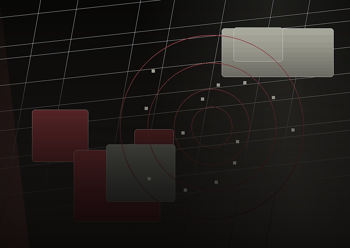 Reaction timing guide visual with muted crimson motion lines